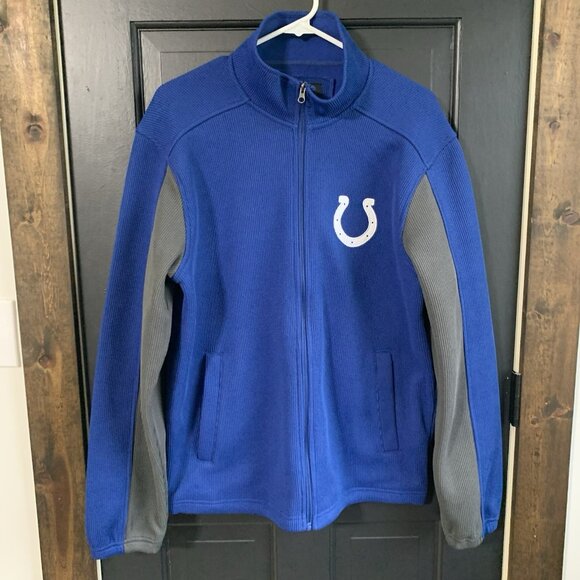 NFL Tops - Indianapolis Colts NFL Full Zip Fleece Jacket Womens Medium Blue White